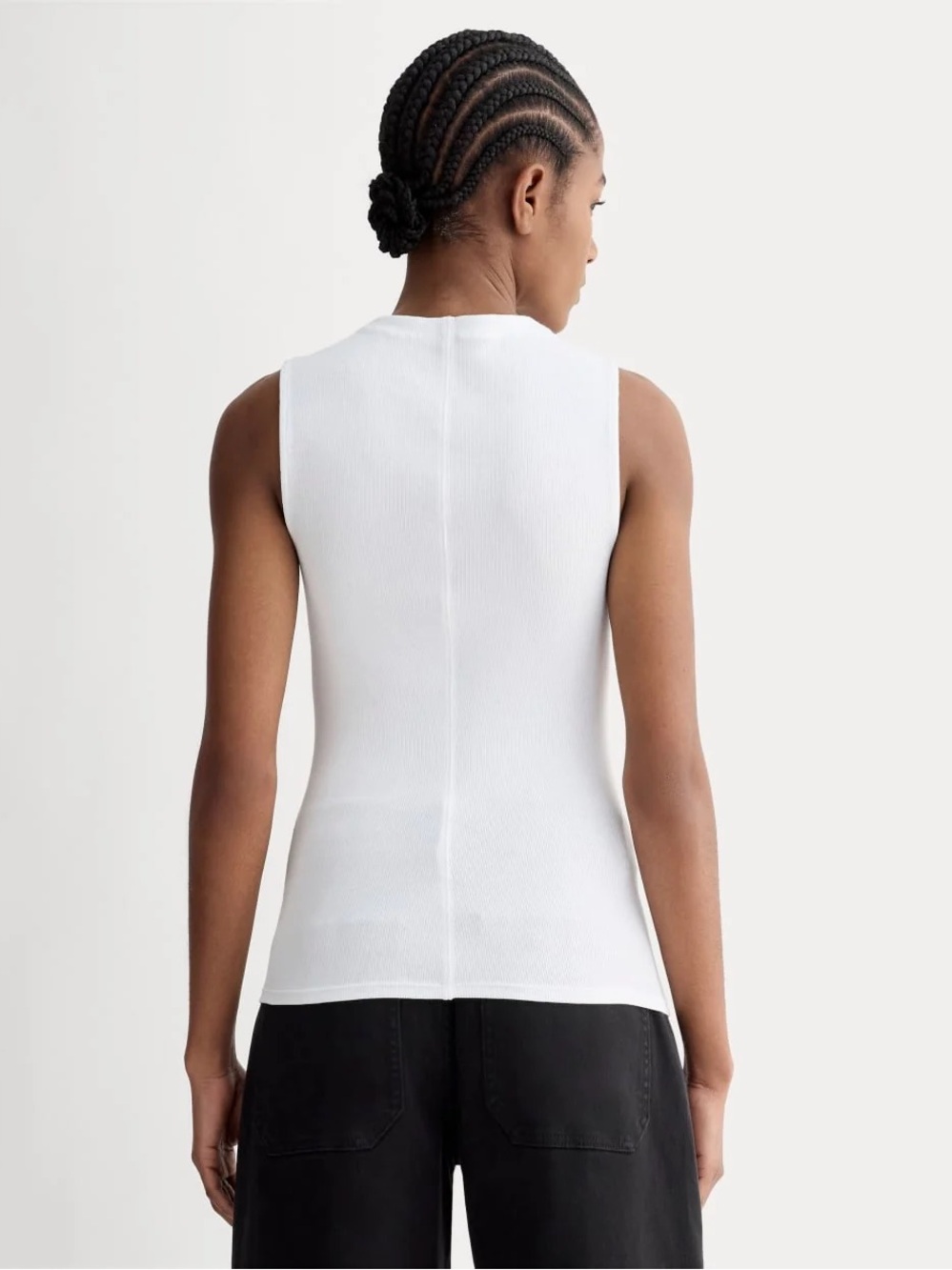Everlane The Luxe Rib Funnel-Neck Tank White Size XXS NWOT - Picture 5 of 14